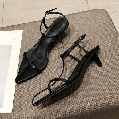 Women's Narrow-Strap Low-Heel Sandals