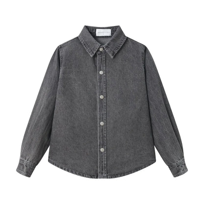 Clearance sale AS AW25 Grey denim collection + jersey ribbing family matching clothes boys girls clothing