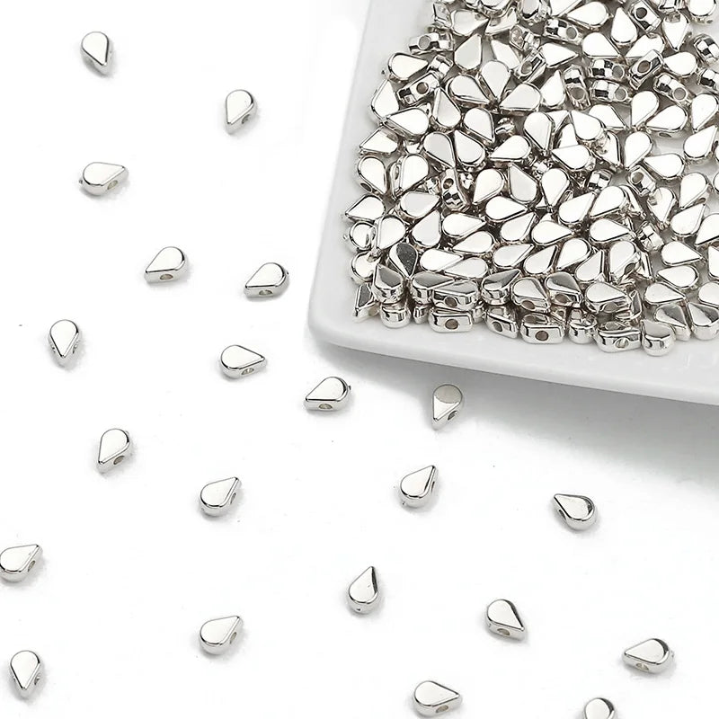 100-400pcs Gold Color Beads 4mm 6mm CCB Cube Crown Heart Pendant Star Spacer Loose Beads for Love Jewelry Making Bracelets DIY S