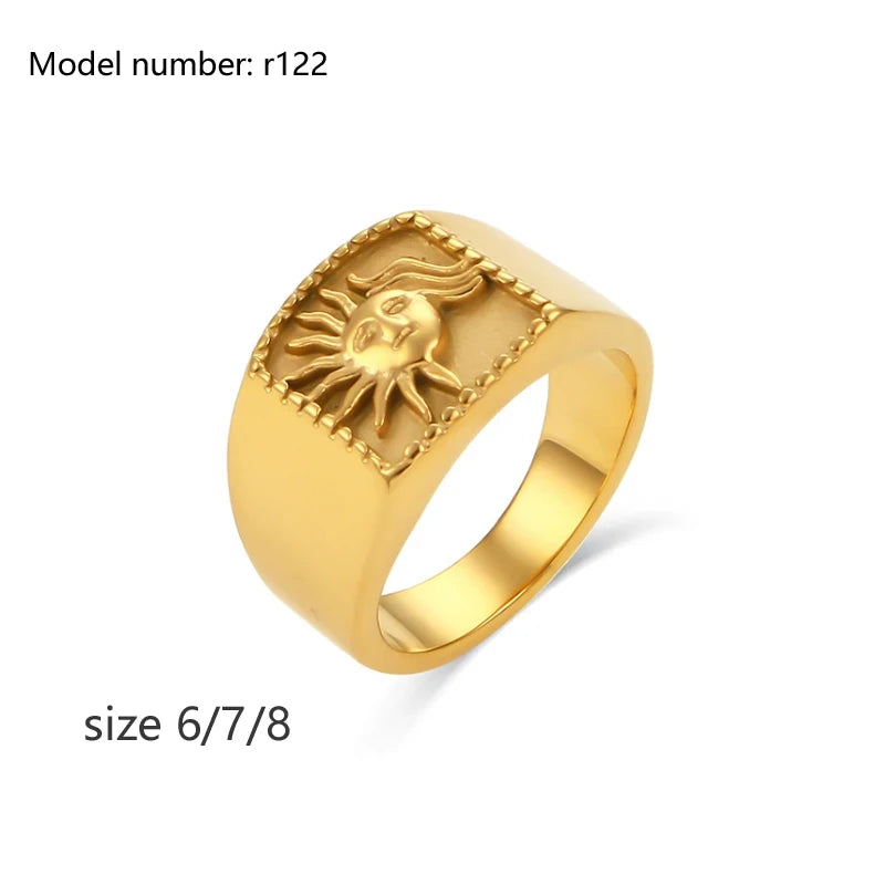 2026 Simple Stainless Steel Rings For Women Gold Color Smooth Geometric Open Rings Arc Rings Diamonds Jewellery Ring Gift