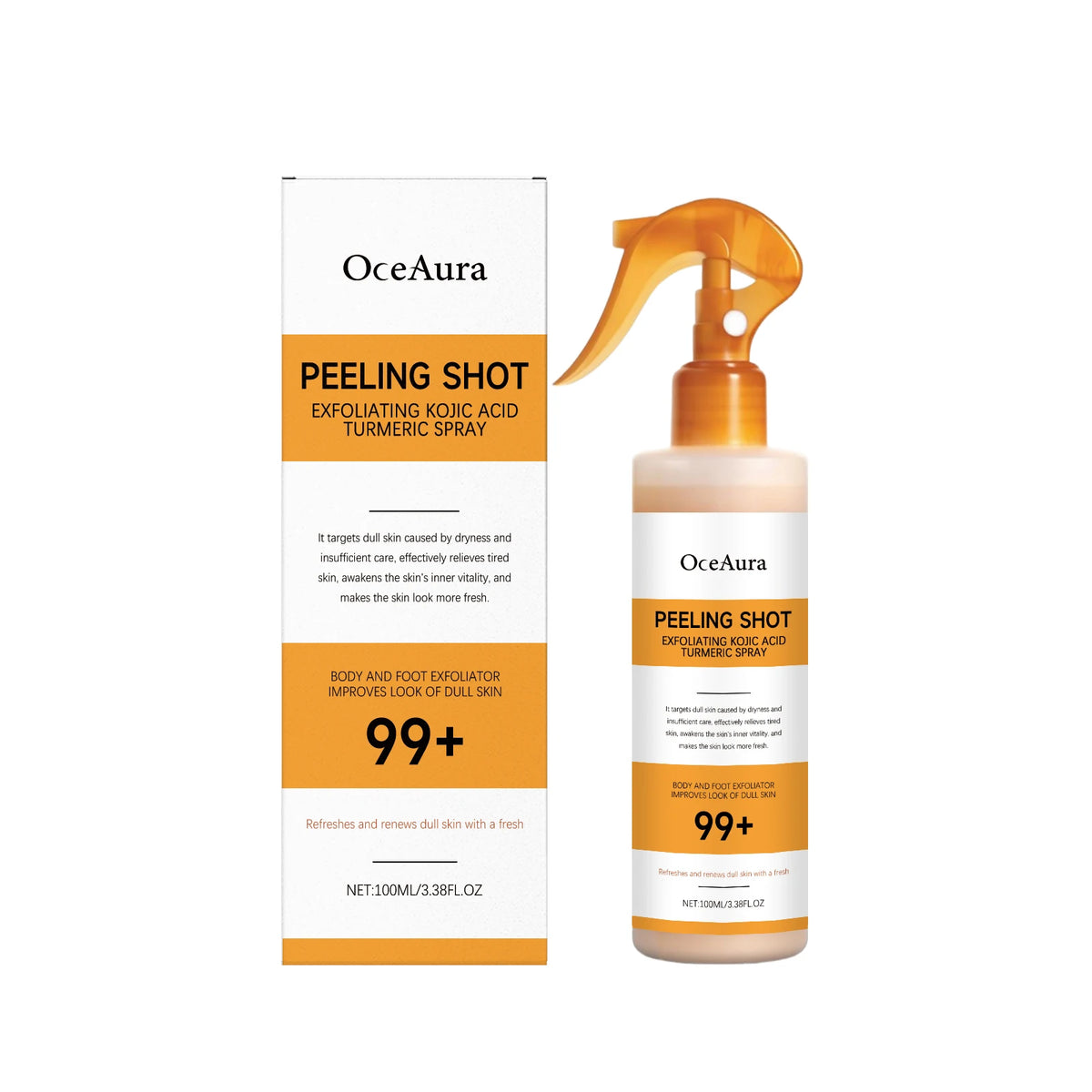 Foot Peeling Spray Improve Rough Moisturize Smooth Heel Back Body Exfoliating Serum Turmeric Kojic Acid Skin Brightening Essence