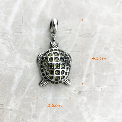 Pendant Green Turtle Large Brand New Fashion Jewelry Europe Accessories 925 Sterling Silver Gift For Woman Men