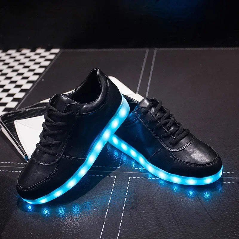 Maogu 2026 Adult Unisex Womens Mens Kid Luminous Sneakers Glowing USB Charge Boys LED Colorful Light-up Shoes Girls Footwear