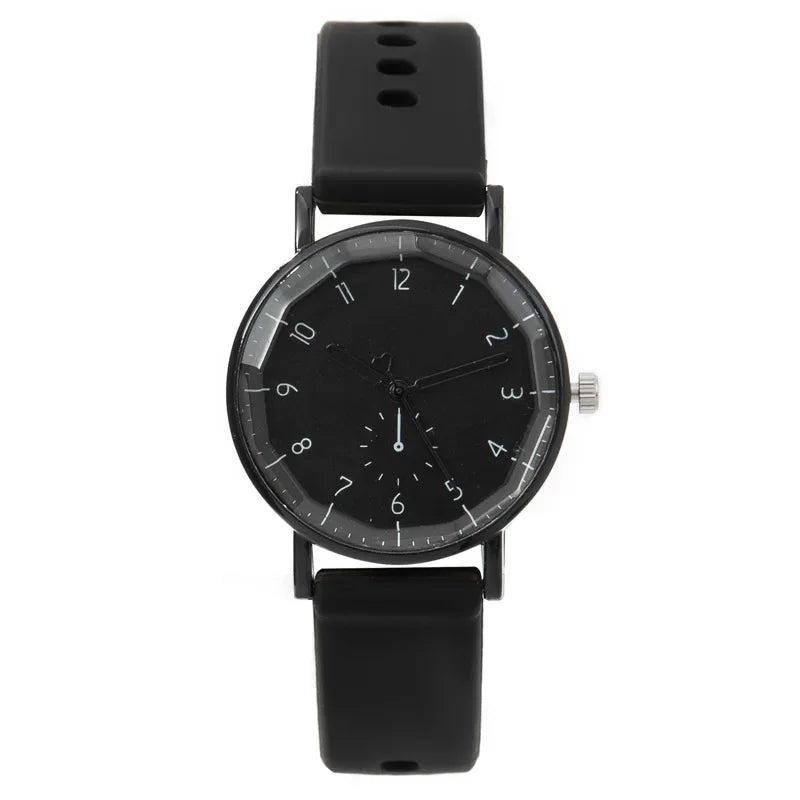 Fashion Candy Color Silicone Band Women Quartz Watch Arabic Dial Girls Students Wristwatch