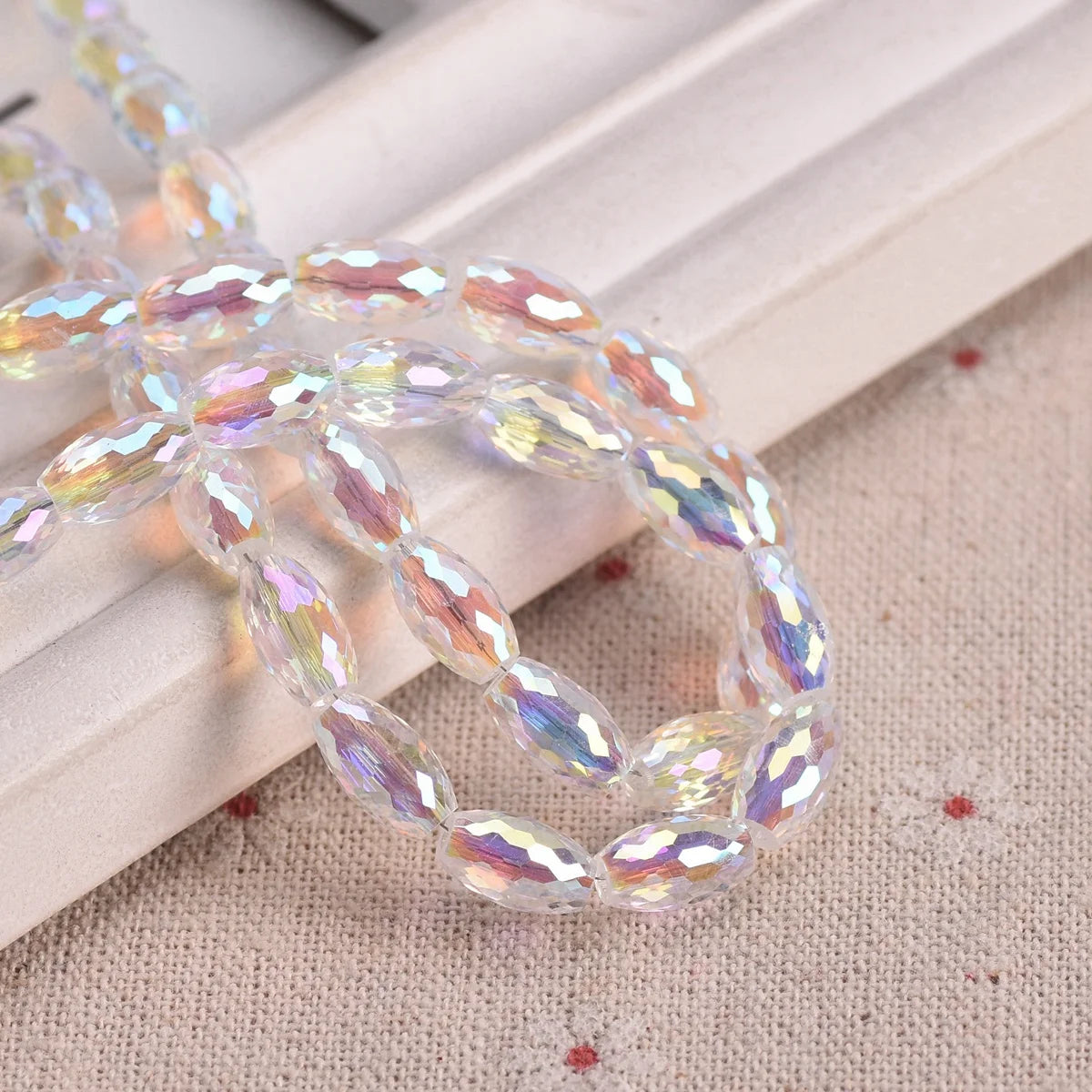 10pcs 12x8mm Oval Cylinder Faceted Cut Crystal Glass Loose Crafts Beads for Jewelry Making DIY