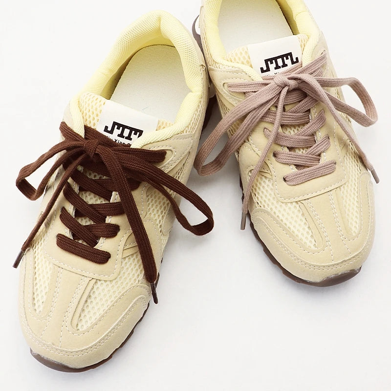 1Pair/3Pair Classic Solid-Color Flat Laces Premium Cotton Casual Shoelaces Sneaker 0.8cm Width Shoelace Length 100/120/140/160cm