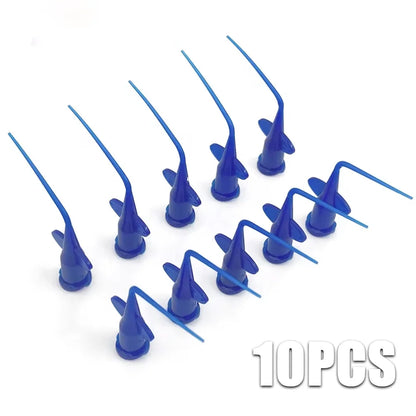 Dental Irrigation Nozzle, Blue Curved Design, Home Oral Irrigator Accessory, Tooth Cleaner Replacement Nozzle, Interdental Cleaning, Gum Rinse, Oral Care Tool