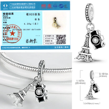 925 Sterling Silver Famous Buildings Charms Bead Milan Cathedral Colosseum Eiffel Tower Dangle Fit Original Bracelet DIY Jewelry