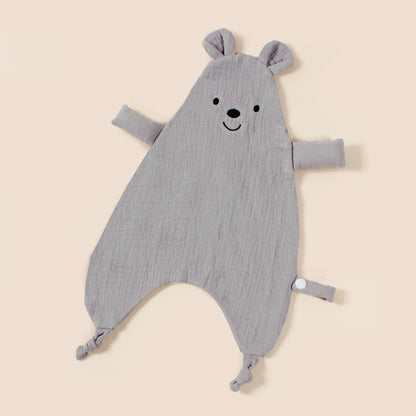 New Design Baby Comforting Towel Organic Cotton Muslin Smile Bear Saliva Scarf For Children Kids Comfort Sleep Blanket