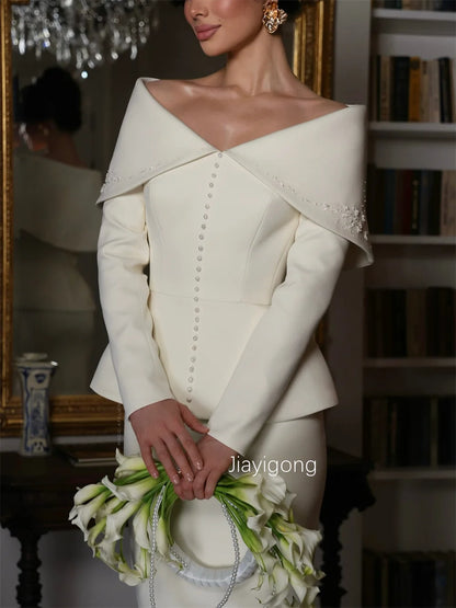 Customized Exquisite Jersey Pleat Sequined Sheath Off-the-shoulder Midi Bespoke Occasion Evening Dresses Pastrol