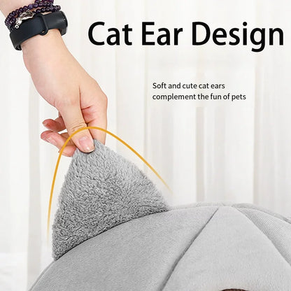 Cat Bed for Keeping Warm and Windproof in Winter with No Shedding of Fur Machine Washable Semi Enclosed Suitable for Indoor Use