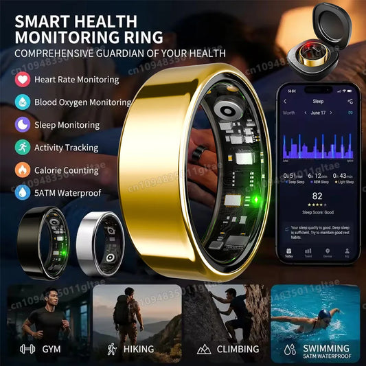 2026 Smart Ring Blood Pressure Heart Rate Sleep Monitoring Smartring IP68 & 5ATM Waterproof Multi-sport Smartring Man Women R11C