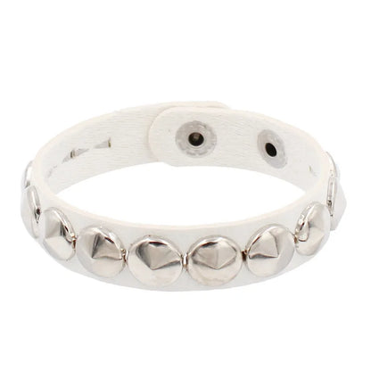 Fashion Punk Rivet Chain Bracelet Spike Leather Rock Style Metal Bracelet Wristbands Unisex Leather Bracelet