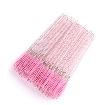 50pcs Disposable Eyelash Brushes Extension Crystal Eyebrow Brush Mascara Wand Eye Lashes Cosmetic Tool Set Makeup Beauty