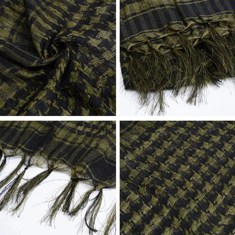 1/2/3Pcs Men Women Scarf Plaid Tartan Lightweight Cotton Keffiyeh Scarf for Winter Square Shawl Scarf Tactical Neck Warmer Cover