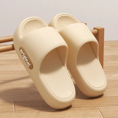 2025 Summer New Thick Platform Pillow Slippers Women Soft Sole Eva Cloud Slippers Woman Letter Print Non Slip Indoor House Shoes