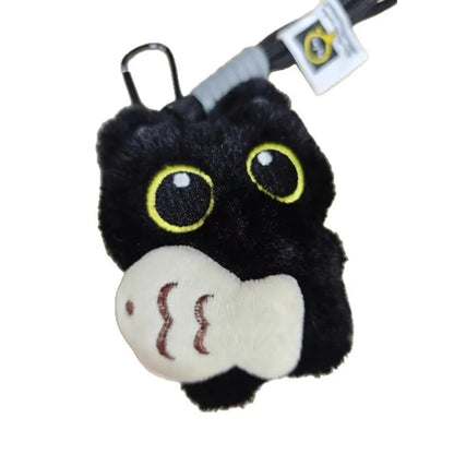 Cute Black Cat Plush Pendant Keychain Pilot Little Black Cat Hanging Backpack Keychain Creative Cat Plush Phone Keychain Gift