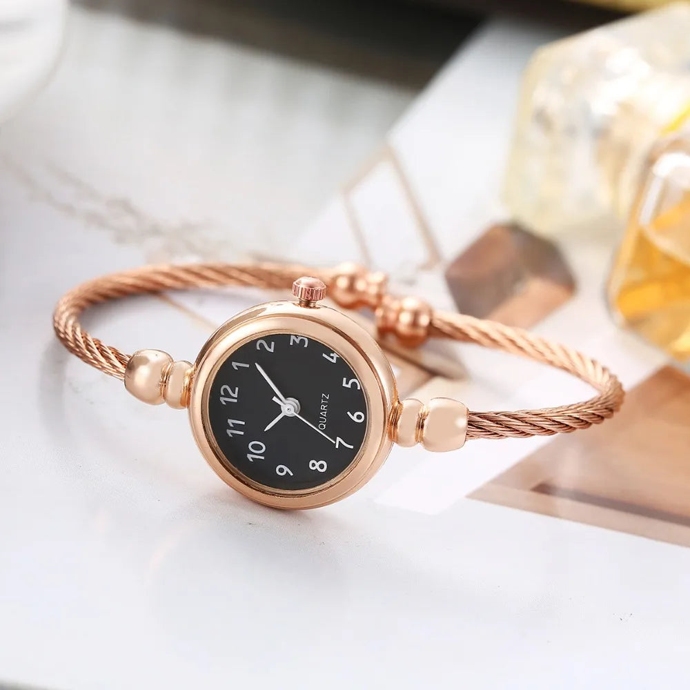 Casual Luxury Bangle Bracelet Retro Alloy Quartz Watch Wristwatch Chain Watches Ladies