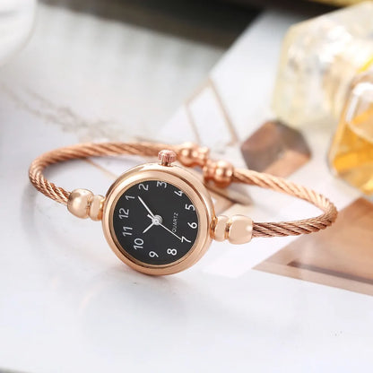 Casual Luxury Bangle Bracelet Retro Alloy Quartz Watch Wristwatch Chain Watches Ladies