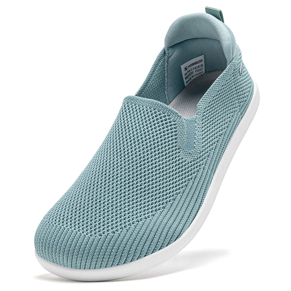 HOBIBEAR Women Wide Toe Box Shoes Barefoot  Slip on Walking Sneakers Mesh Breathable Classic Minimalist Shoes for Female
