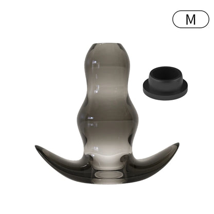 Hollow Speculum Peeking Anal Beads Butt Plug with Stopper Expander Tunnel Transparent Anus Dilation Adult Women Men Gay