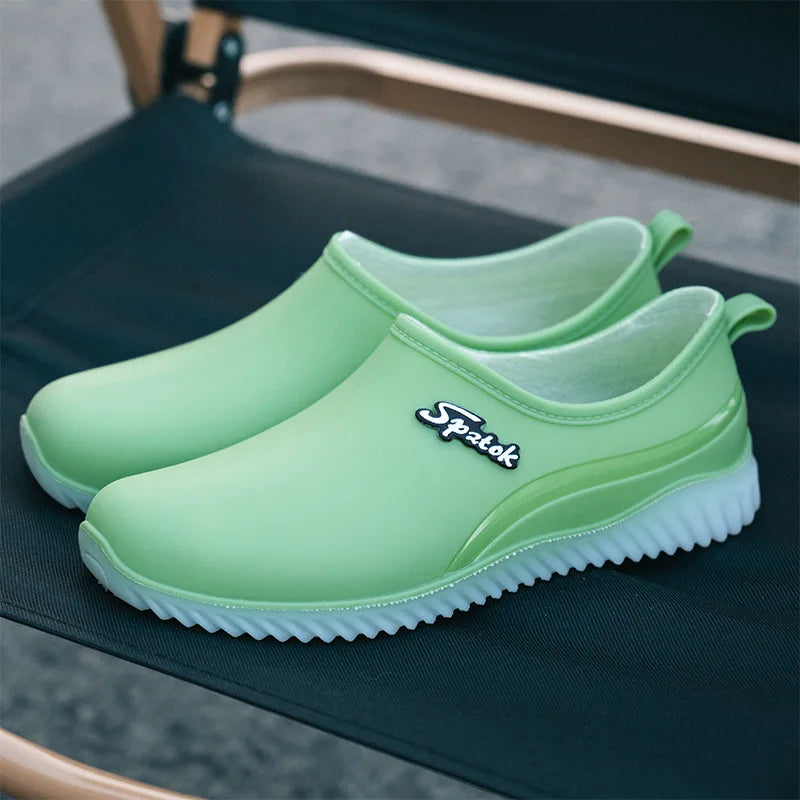 women's plush rain shoes warm waterproof galoshes woman low top rainshoes female chef work shoes ladies green water shoes 2026