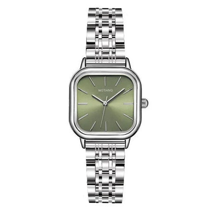 Stainless Steel Watch Women's Ins Style Simple Student Quartz Watch Casual Fashion Versatile Luxury Small Square Wristwatch