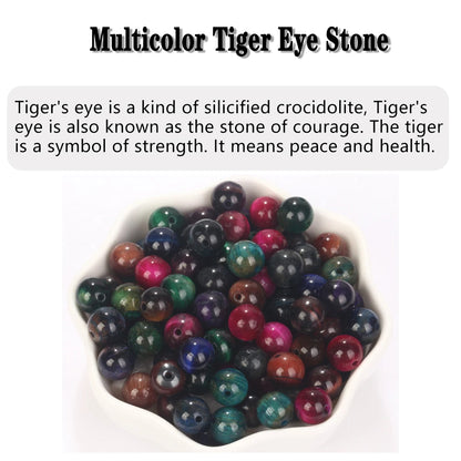 4-12MM Natural Stone Beads Lava Amethyst Tiger Eye Quartz Agates Round Loose Beads for Jewelry Making DIY Bracelet Accessories