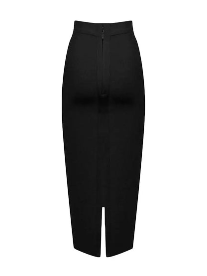 BEAUKEY Sexy Blue Mid Calf HL Bandage Pencil Skirt Long Bodycon Women Stretchable Split Skirt Wholesale XL Red Lady Skirts