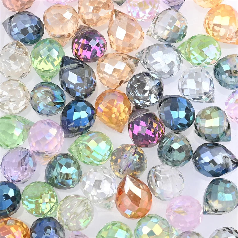10*8mm Czech Crystal Waterdrop Beads Shiny Faceted Glass Strawberry Beads for Jewelry Making Needlework DIY Handmade Accessories