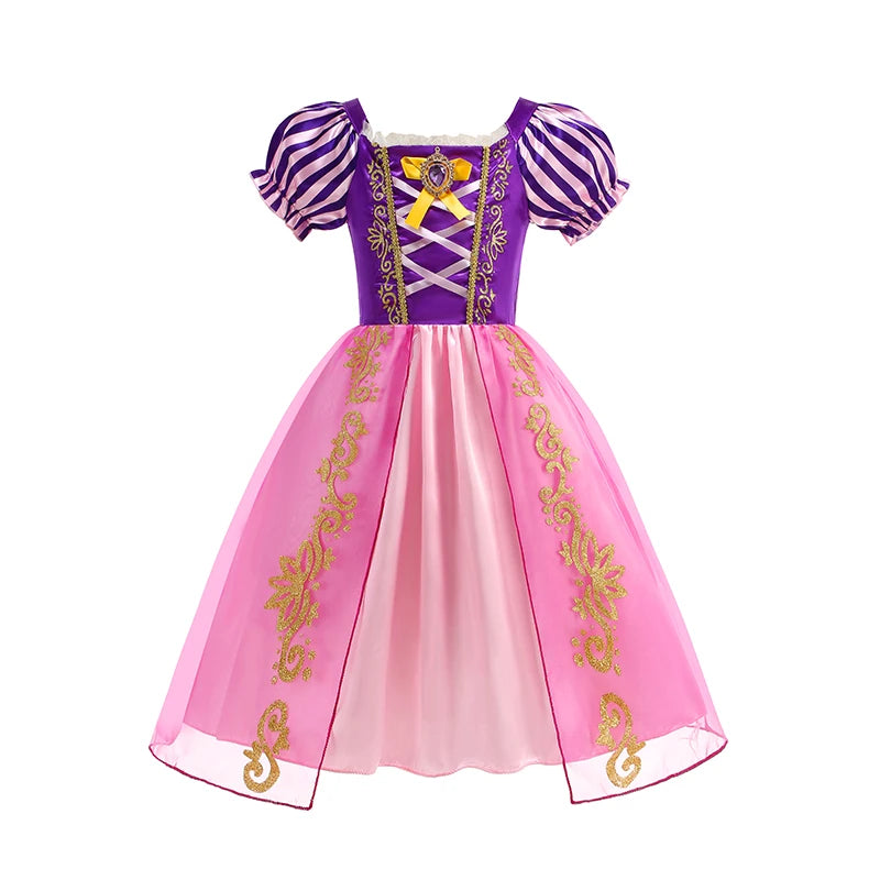 Girls Rapunzel Costume Children Cosplay Tangled Princess Dress Kids Halloween Carnival Birthday Pageant Party Clothes