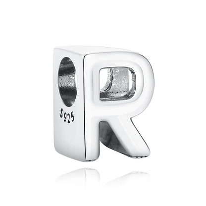 Original 925 Sterling Silver Charms Beads 12 Zodiac A-Z Letters Virgo Aries Fit Brand Bracelets Necklaces Jewelry For Women