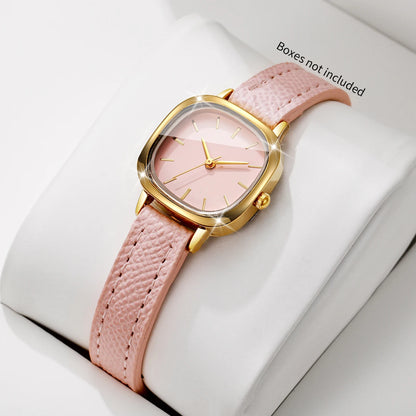 Elegant Square Women Quartz Watch Casual Leather Strap Ladies Analog Dress Wristwatches Relogio Feminino（Without Box）