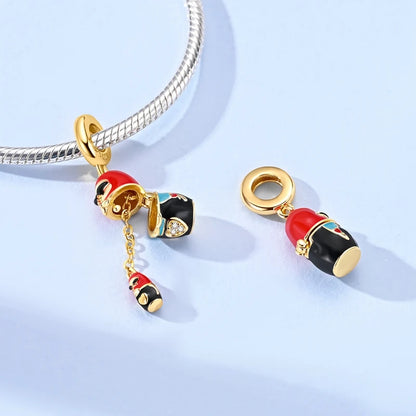 Hot Sales 925 Sterling Silver Golden Series Charms Leopard Little Bear Starfish Bow Bead Fit Original Bracelet DIY Women Jewelry