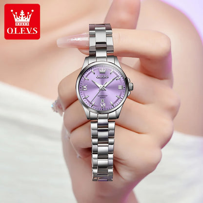 OLEVS 3668 Women Watches Elegant Stainless Steel Watch Luminous Waterproof Date Wristwatch Ladies Luxury Watch
