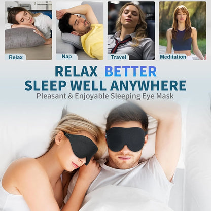 3D Eye Mask for Sleeping Soft Breathable Sleep Mask Block Out Light Comfortable Nose Pad Eye Cover for Travel Nap Home