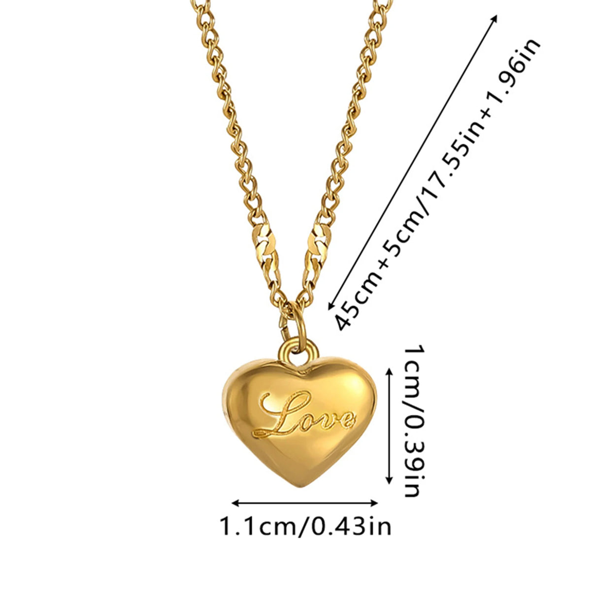Romantic Heart Necklace Elegant for Valentine's Day Women's Love Pendant Jewelry Anniversary Gift Daily Wear Accessories