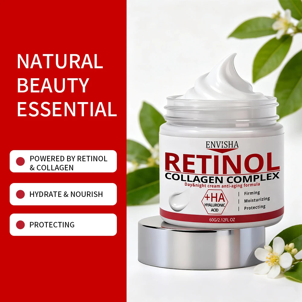 ENVISHA Face Skin Care Retinol Collagen Complex Cream Deeply Moisturizes Firming Nourishes Rejuvenating Smoothing Beauty Health