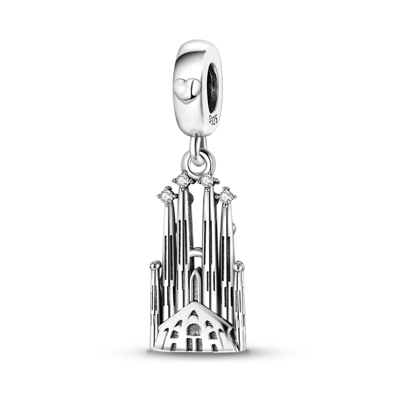 925 Sterling Silver Famous Buildings Charms Bead Milan Cathedral Colosseum Eiffel Tower Dangle Fit Original Bracelet DIY Jewelry