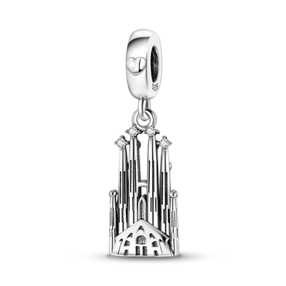 925 Sterling Silver Famous Buildings Charms Bead Milan Cathedral Colosseum Eiffel Tower Dangle Fit Original Bracelet DIY Jewelry
