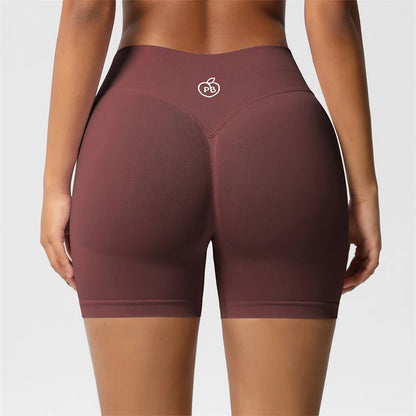 Women Bum Three Waist Sections Sports Shaping Shorts Seamless Sports Shorts For Women Cycling Jogging Fitness High Waist Push Up