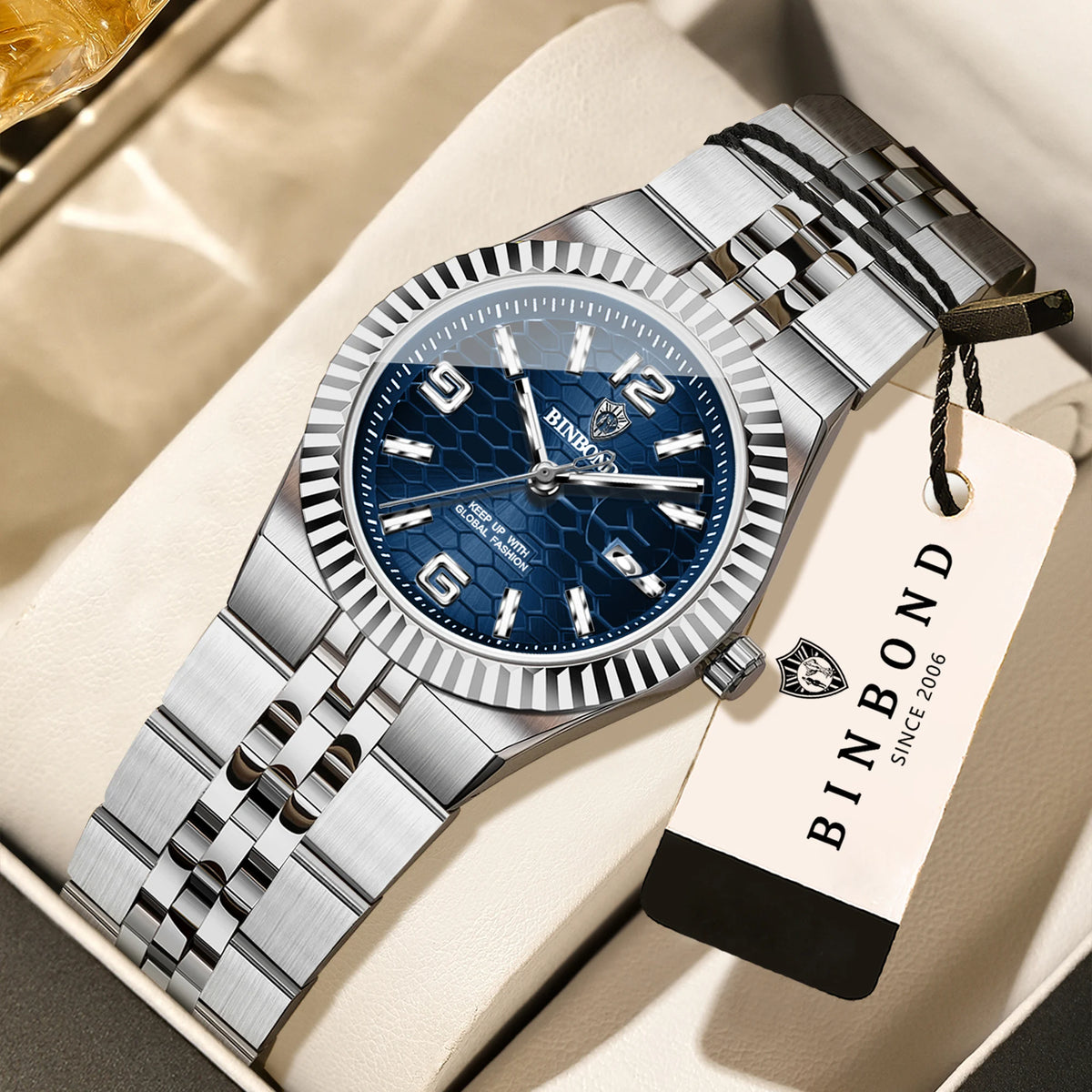 BINBOND Luxury Quartz Wristwatches For Women Luminous Waterproof Auto Date Women's Watches Ladies Fashion Casual Reloj Best Gift