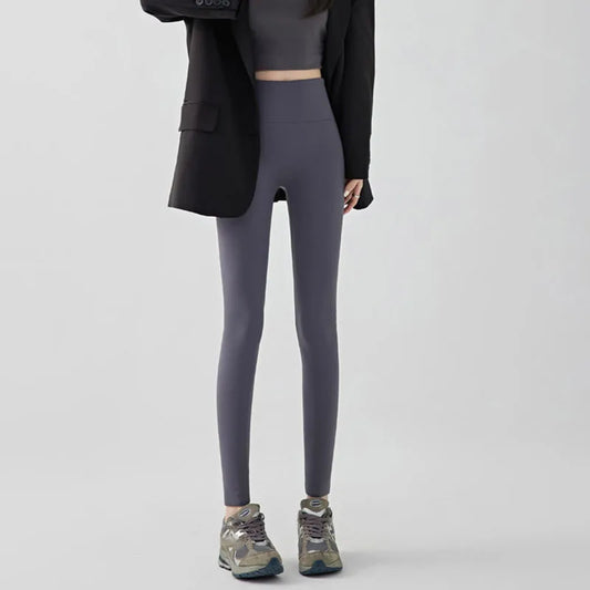 Women's Plus Velvet Thicken Leggings Autumn Winter Elastic Tight Warm Shark Pants Woman Korean High Waist Slimming Yoga Leggings