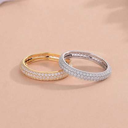925 Sterling Silver Gorgeous Sparkling Double Layer Zircon Ring For Women Engagement Wedding Luxury High Quality Fine Jewelry