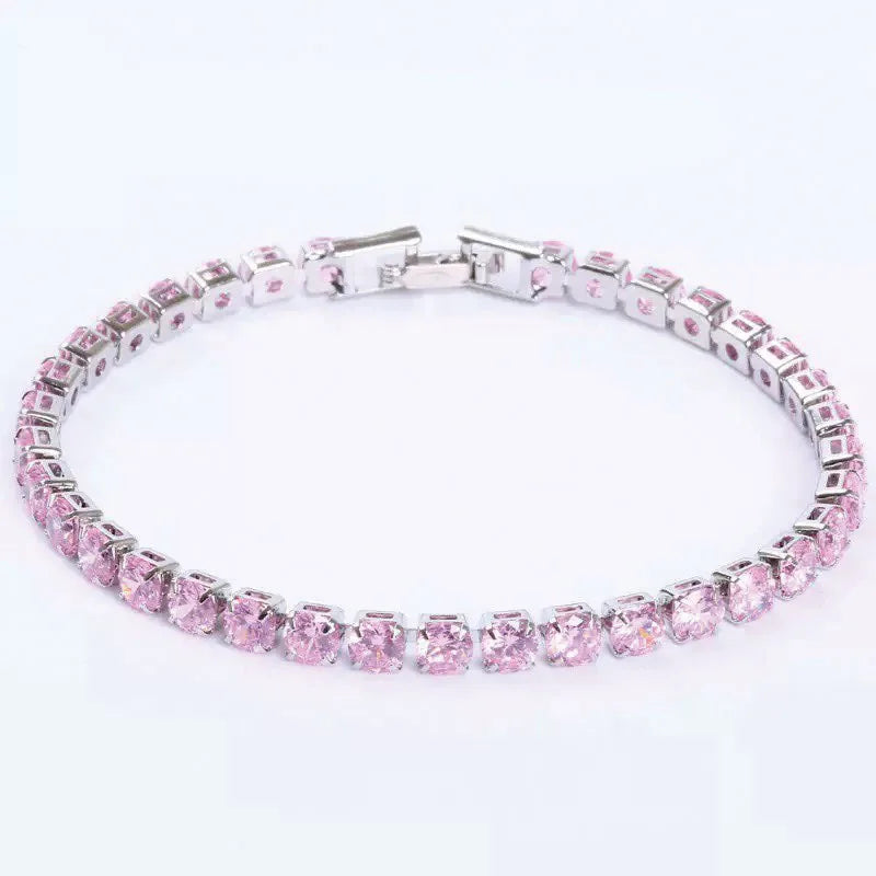 MxGxFam ( 19 cm 17 cm x 4 mm ) Promotion Gold Plated 18 k Multiple Colors Powder Zirconia Bracelet For Women Fashion Jewelry