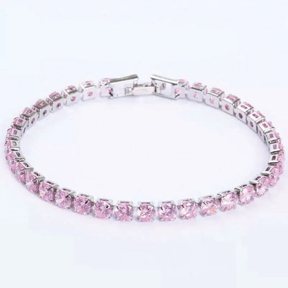 MxGxFam ( 19 cm 17 cm x 4 mm ) Promotion Gold Plated 18 k Multiple Colors Powder Zirconia Bracelet For Women Fashion Jewelry