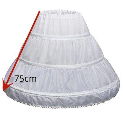 High Quality White 3 Hoops A-line Petticoat Crinoline Slip Underskirt For Ball Gown Wedding Dress