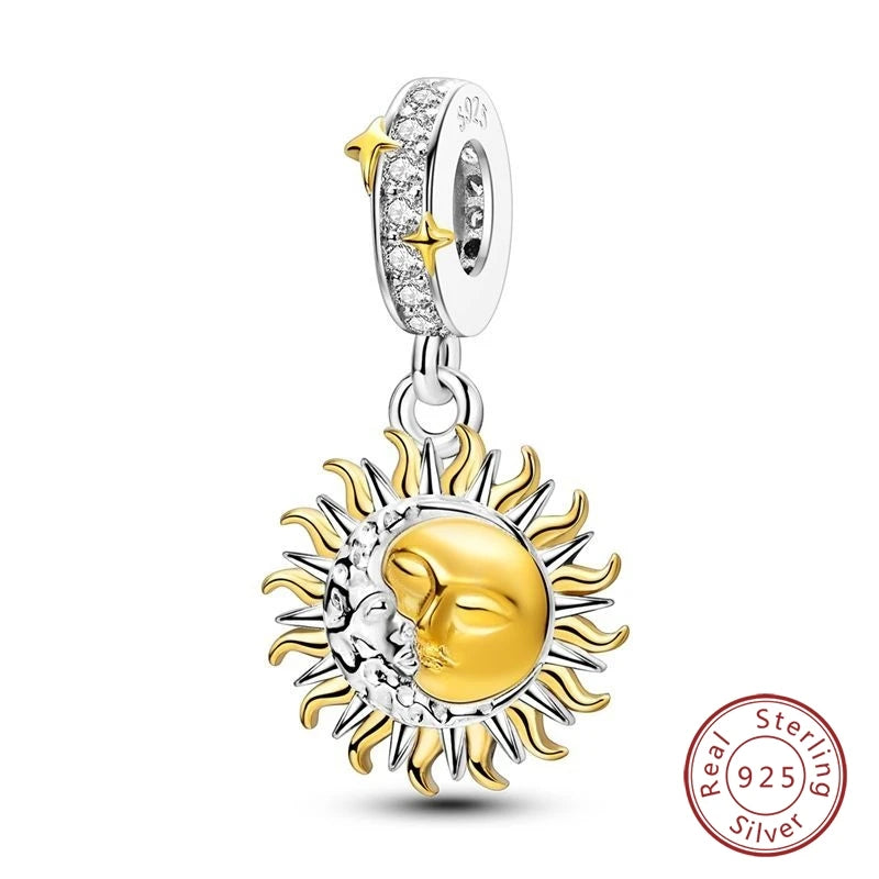 Hot Sales 925 Sterling Silver Golden Series Charms Leopard Little Bear Starfish Bow Bead Fit Original Bracelet DIY Women Jewelry