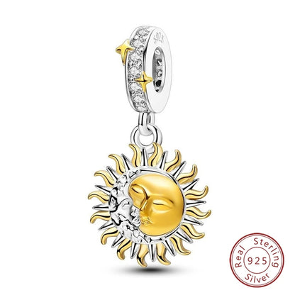 Hot Sales 925 Sterling Silver Golden Series Charms Leopard Little Bear Starfish Bow Bead Fit Original Bracelet DIY Women Jewelry