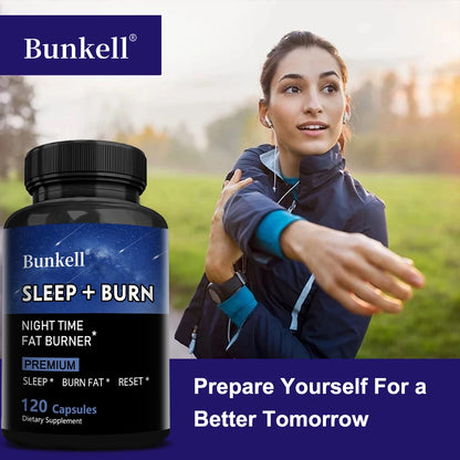 Night Fat Burner and Sleep Supplement - Boost Metabolism and Burn Fat Effectively, Weight Management, with Melatonin